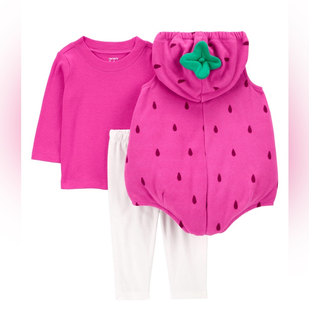 Carter’s Baby Three Piece Strawberry Costume Size 12M - Picture 2 of 8